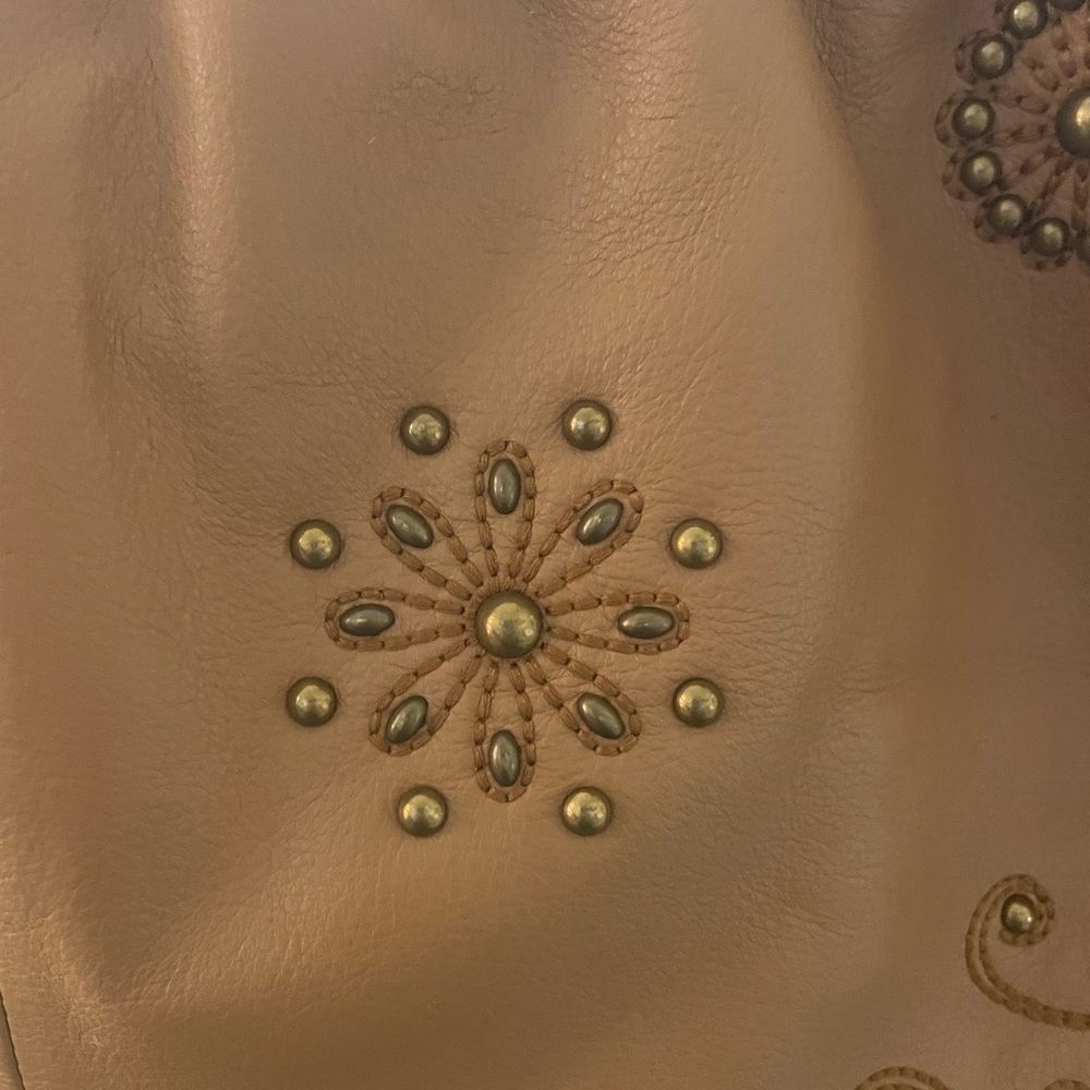 Isabella Fiore Camel Soft Pebbled Leather Hobo Bag - Picture 3 of 15